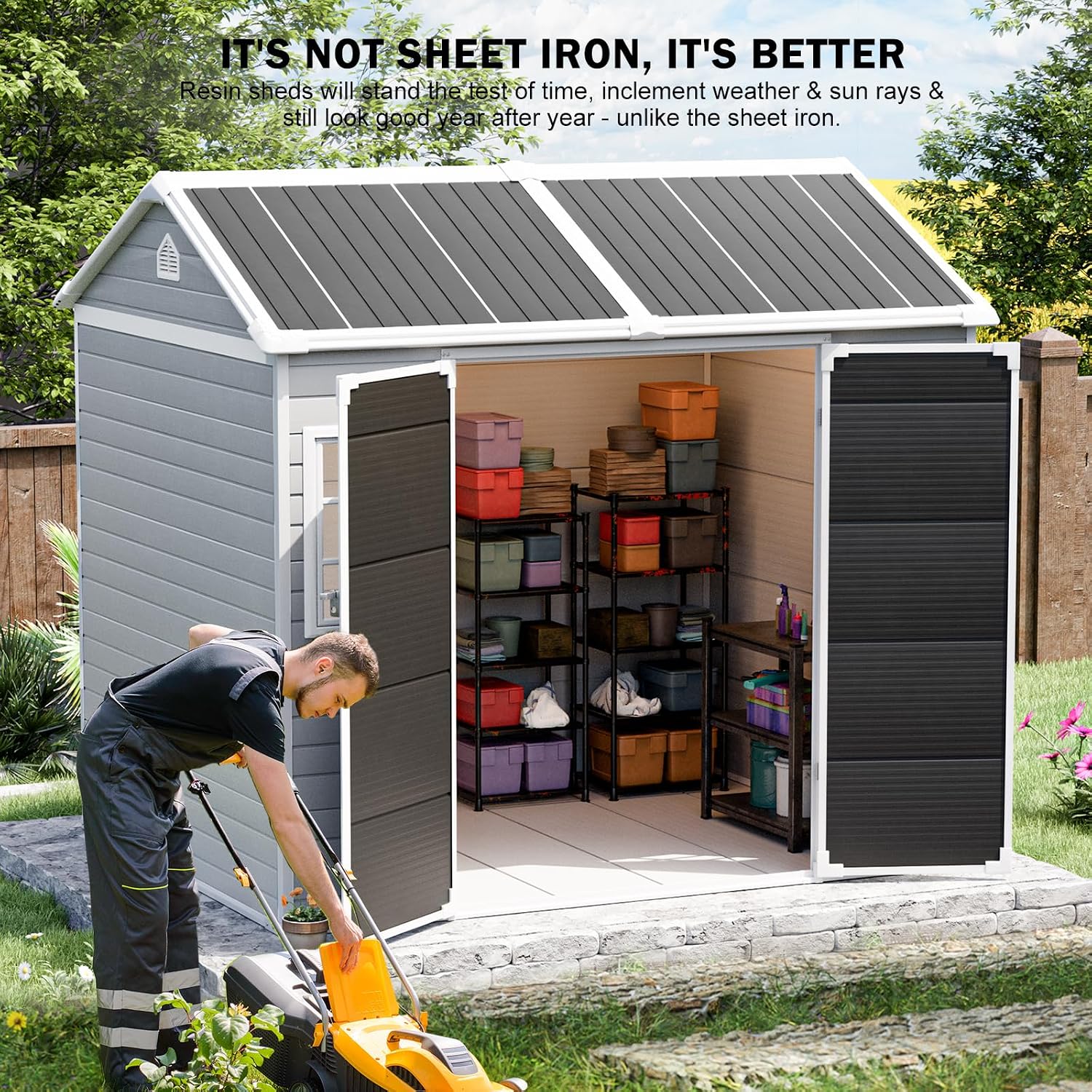 Garden Tools - Capanno in Resina per Attrezzi da