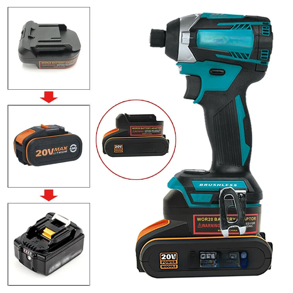 Brushless Cordless Electric Drill 18V - Convertitore Adattatore Batteria Per Worx 20V