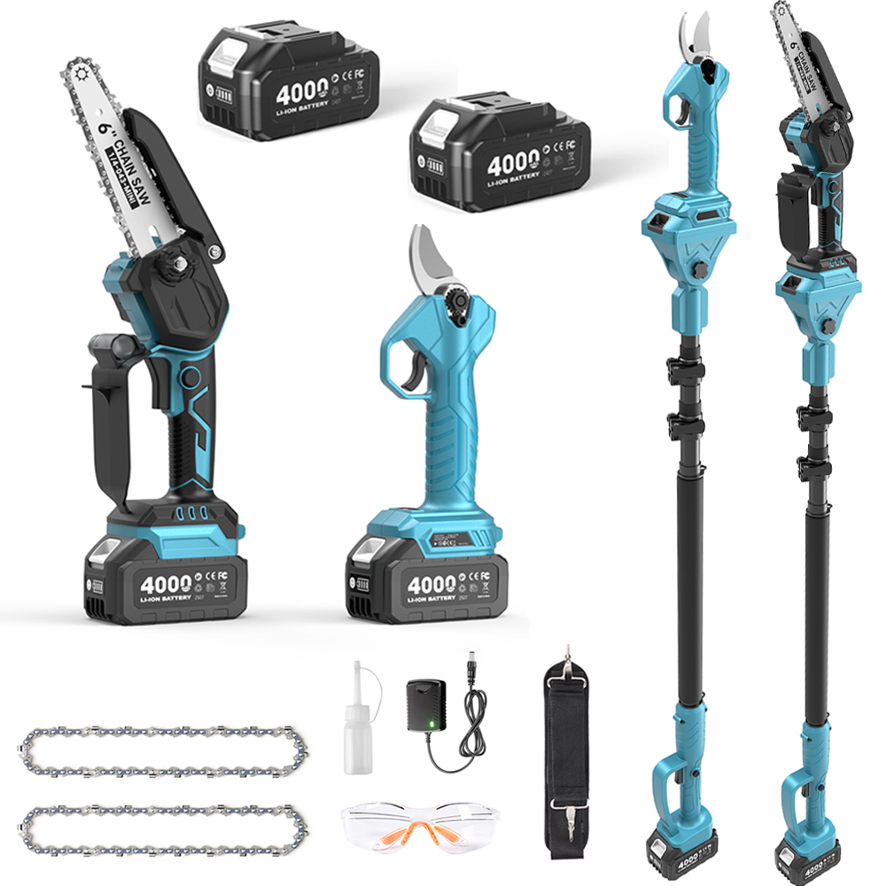 Mini Electric Chainsaw 6 Inch - Taskstar Potatore a Asta Senza Spazzole