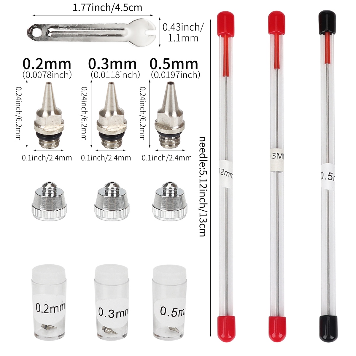 3 pz set 0.2/0.3/0.5mm Ugello  - Airbrush Kit With Mini Compressor recensione e prezzo