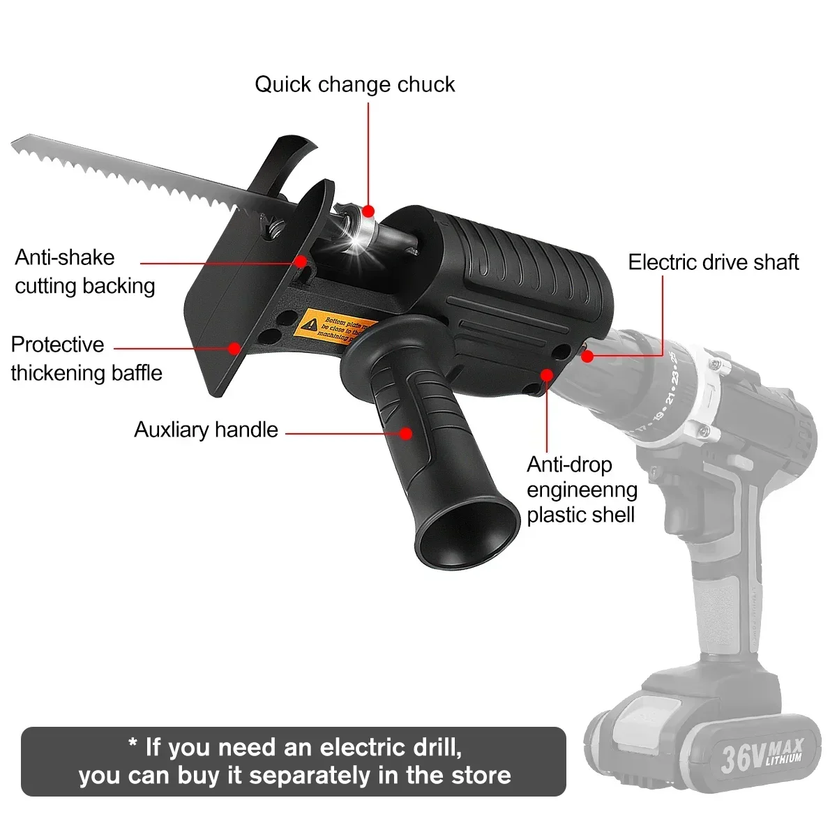 Adattatore per sega alternativ - Reciprocating Saw Attachment Drill recensione e prezzo